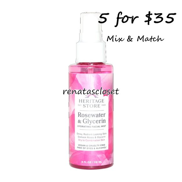 Heritage Store Rosewater & Glycerin Hydrating Facial Mist NWT/SEALED - Picture 1 of 9